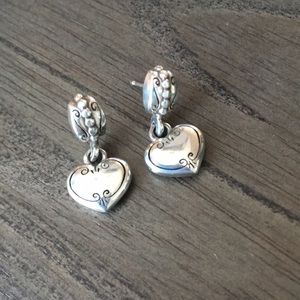 Brighton silver heart earrings.
